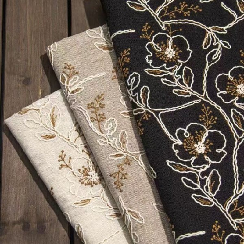 Lace Dress - Geborduurde tule kantbies stof linnen katoen