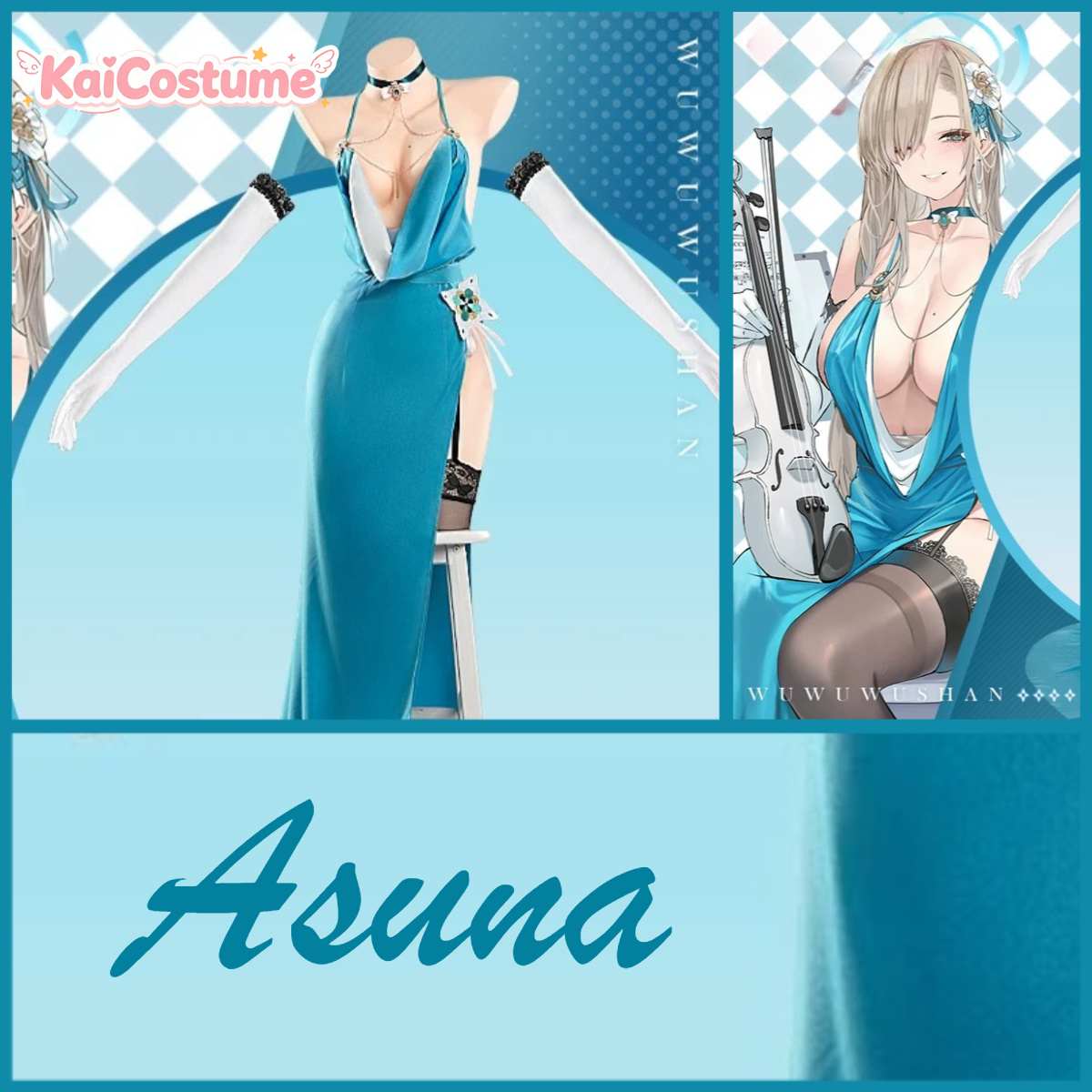 Evening Gown - Blue Archive Asuna Avondjurk Cosplay Volledige