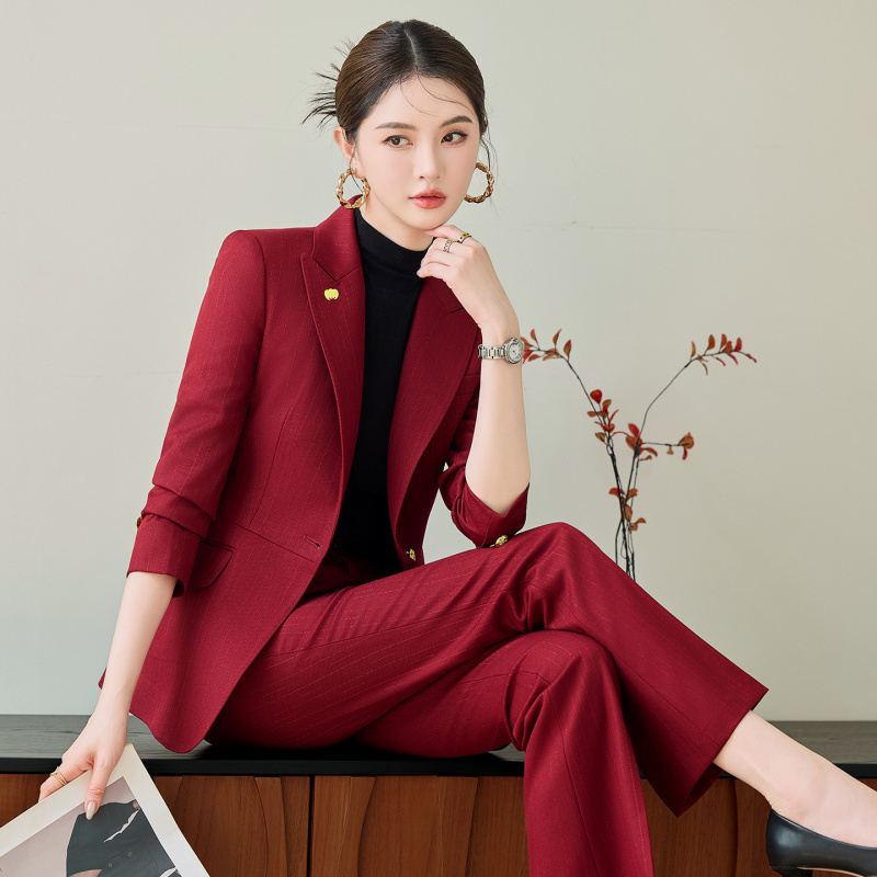 Women'S Red Formal Wear - Rode pakset voor dames, hoogwaardige herfst-