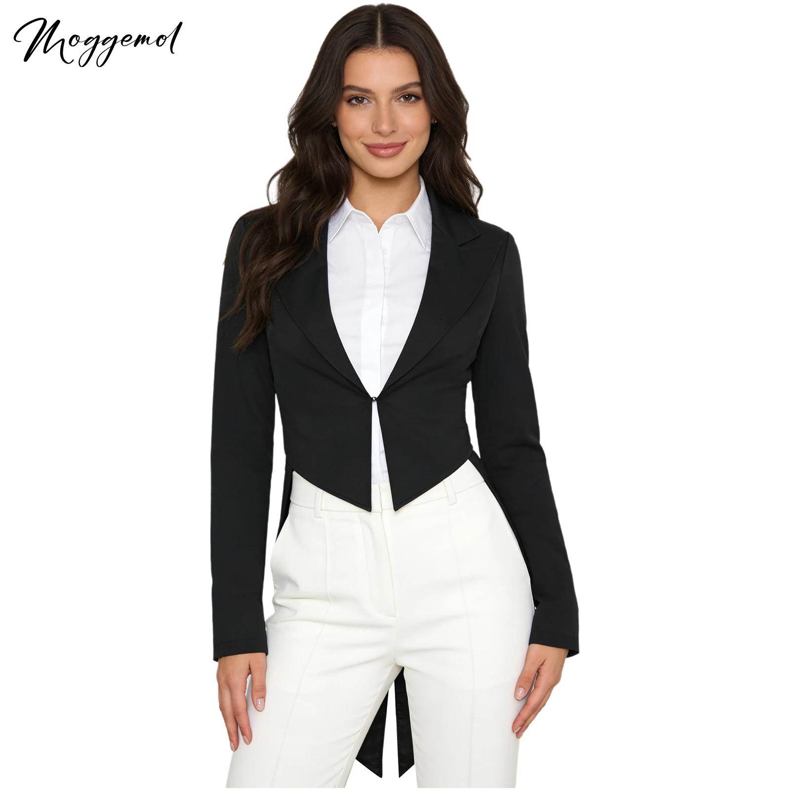 Womens Blazer - Dames Vintage Swallowtail-jas Serveerster Cosplay-kostuum Piekende