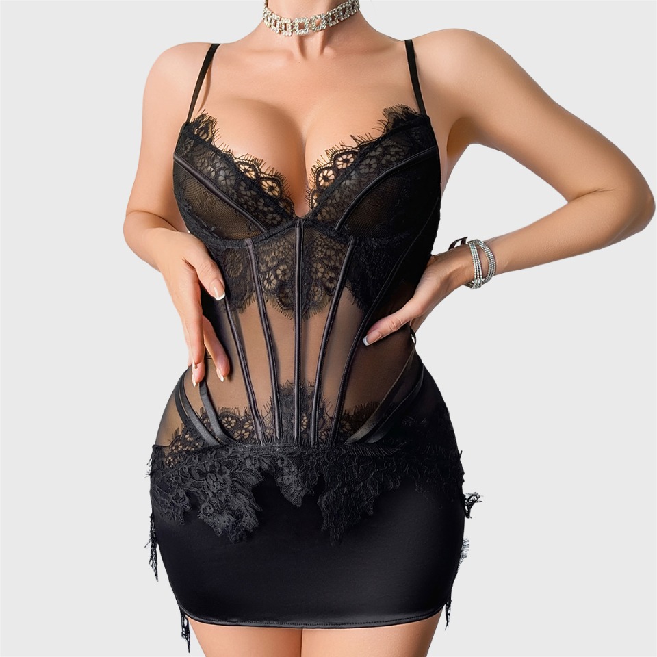 Lace Dress - Ellolace Willowy Lingerie Set Verleidelijke Wimperkant
