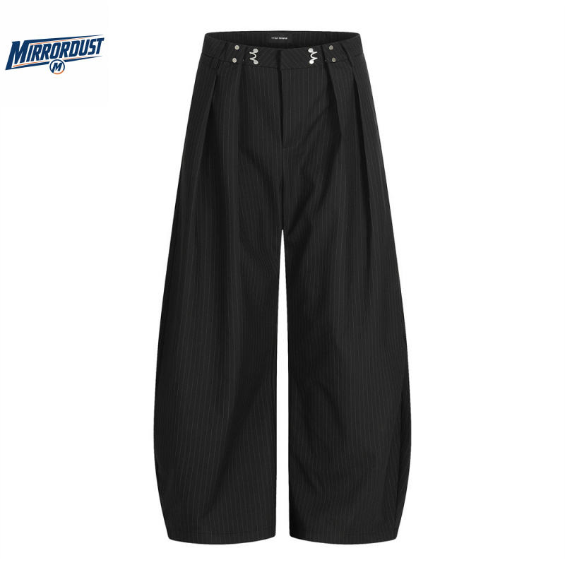 Tailored Trouser Wide - Herenkledingbroek met pinstripe en wijde pijpen,