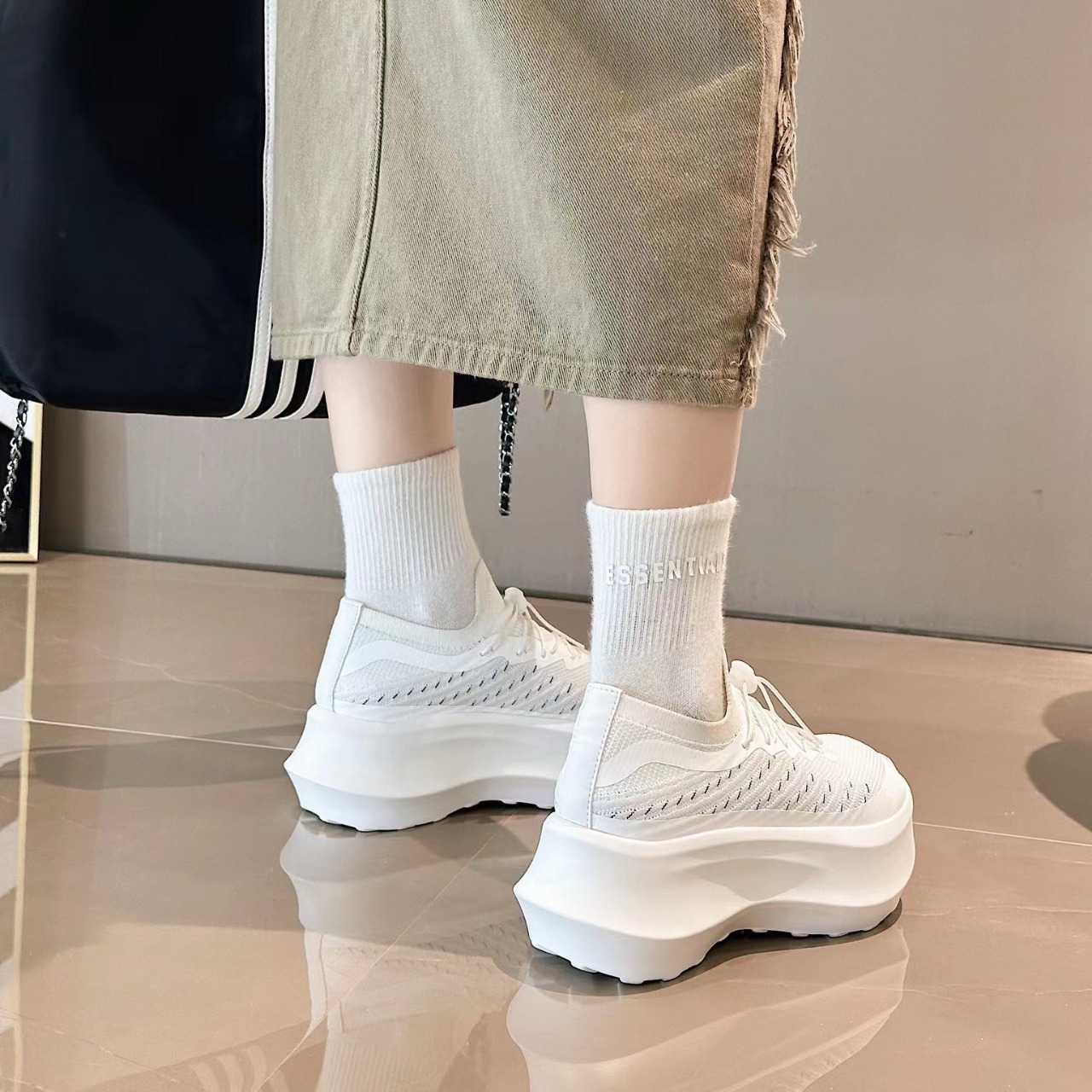 Dames Mesh Dad Shoes met dikke - Womens Heels recensie en prijs