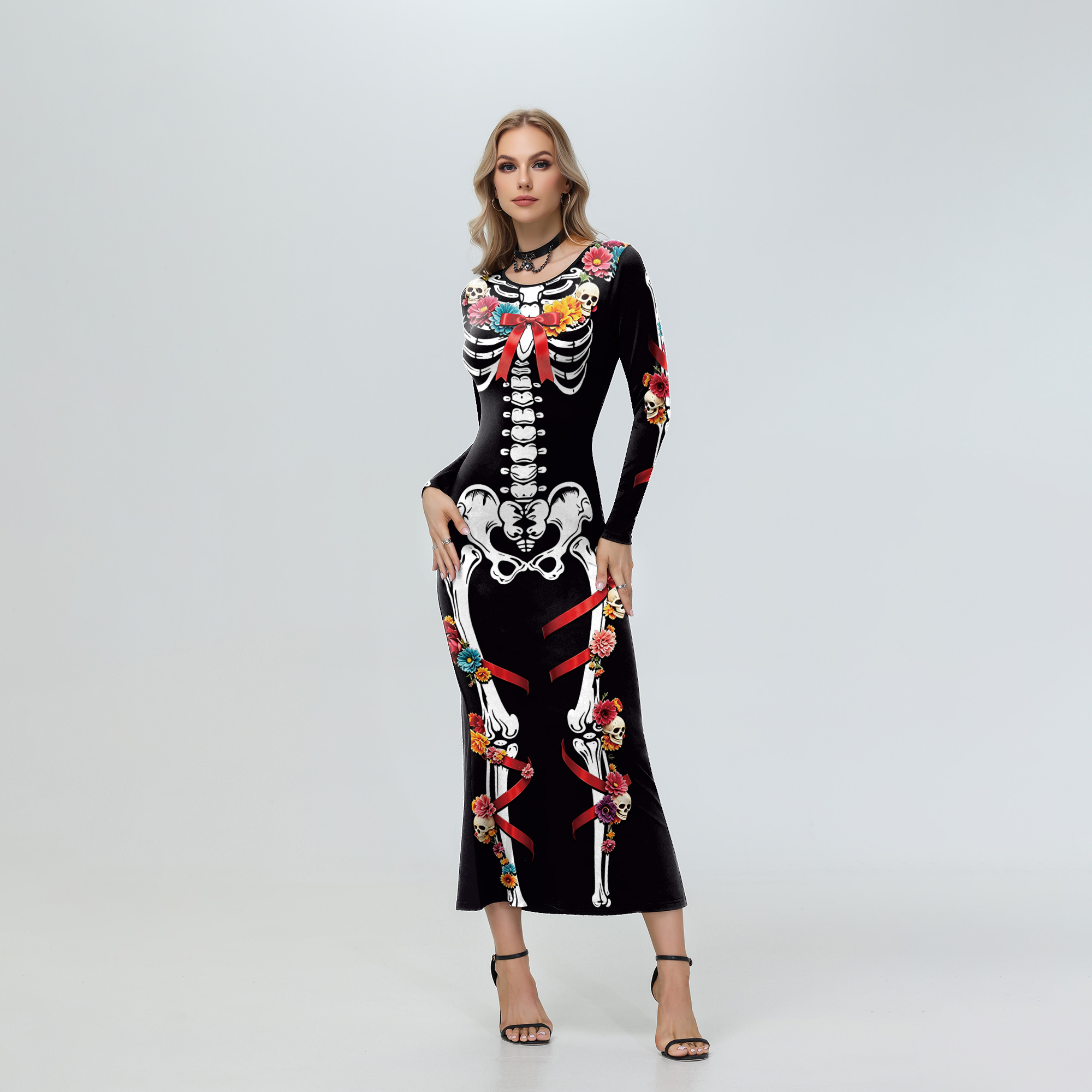 Halloween Dames Bloemige Skele - Women'S Red Formal Wear recensie en prijs