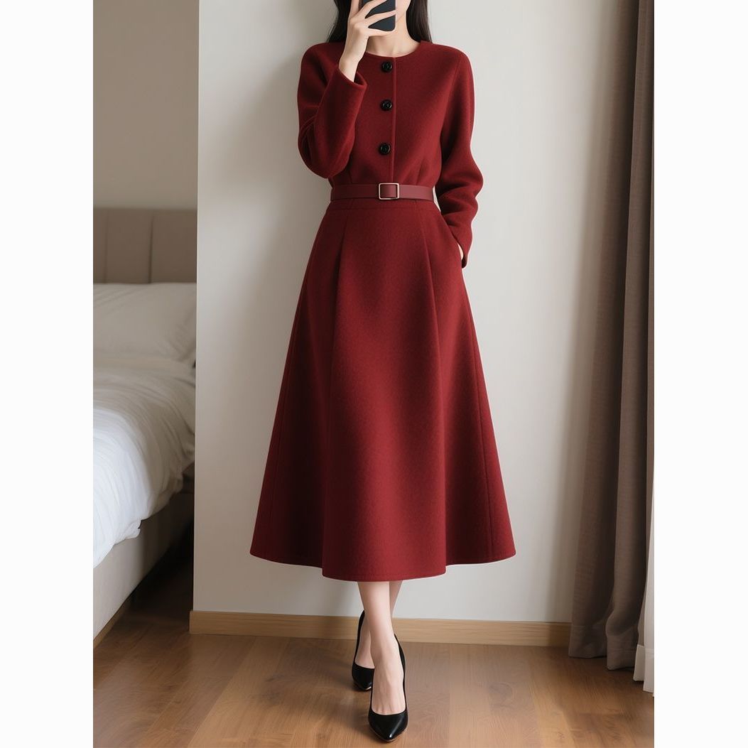 Rode retro jurk met lange mouw - Women'S Red Formal Wear recensie en prijs