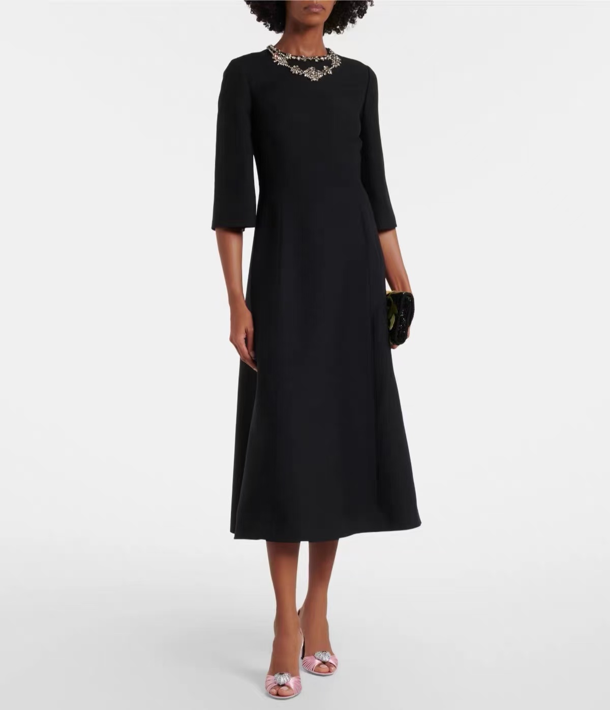 Premium zijden wollen mintgroe - Midi Dress recensie en prijs