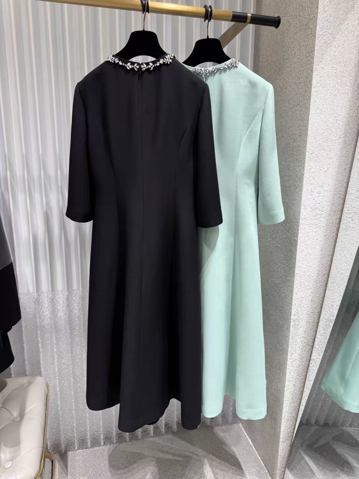 Premium zijden wollen mintgroe - Midi Dress recensie en prijs